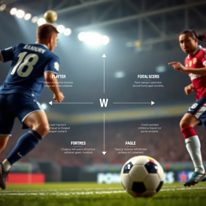 Diagram illustrating key factors influencing soccer match outcomes including player form and game context