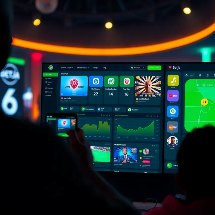 Dashboard showcasing various features available after Bet9ja account login
