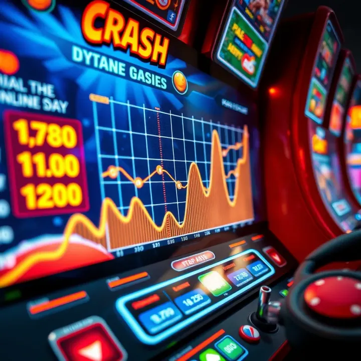 Exciting crash game interface with dynamic graph and rising multiplier