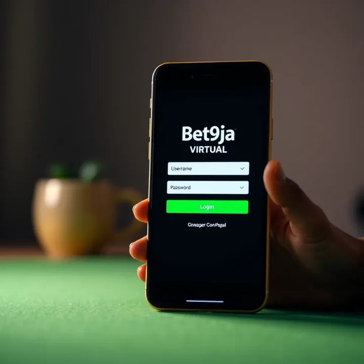 Bet9ja Virtual Login Interface on Mobile Devices Mobile device displaying Bet9ja virtual login screen with clear username and password fields