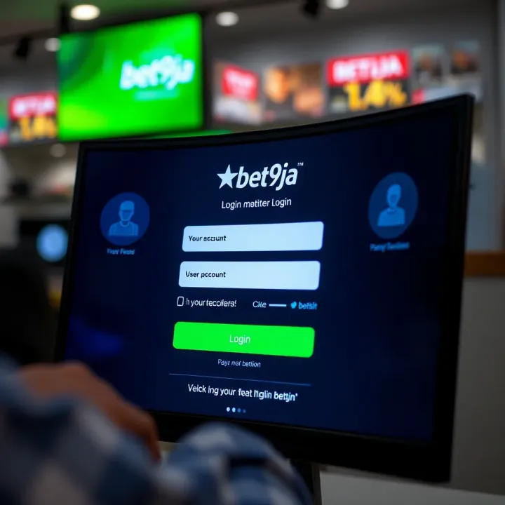 Bet9ja login screen displaying secure access to user account with username and password fields