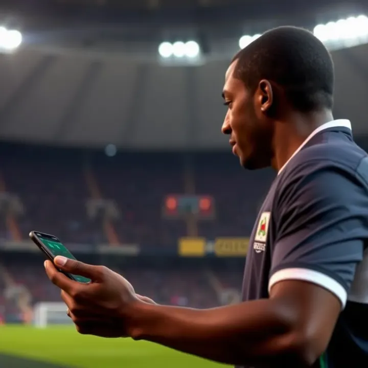 Mobile device displaying football betting tools with Nigerian league data